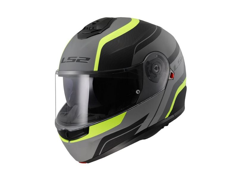 CASCO LS2-MONZA MATT BLACK HI-VIS YELLOW