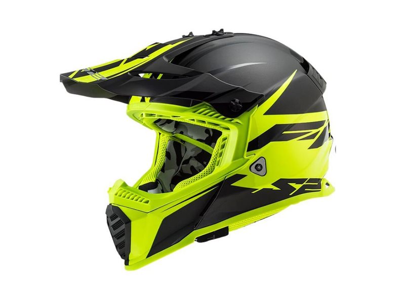 CASCO LS2 FAST EVO ROAR BLACK HI-VIS YELLOW