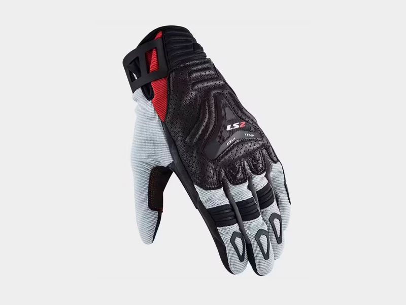 GUANTI LS2 ALL TERRAIN MAN-Gloves BlackGrey Red